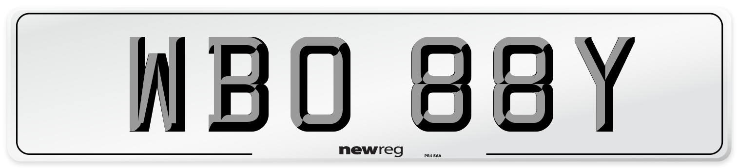 WBO 88Y Number Plate from New Reg